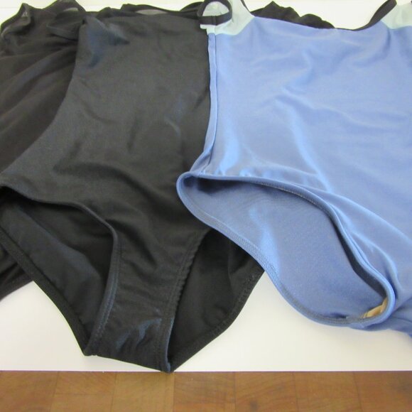 Lot of 3 Girls Leotard Dancewear Blue and Black Size M - Picture 3 of 3